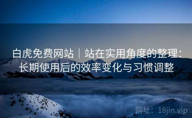 白虎免费网站｜站在实用角度的整理：长期使用后的效率变化与习惯调整