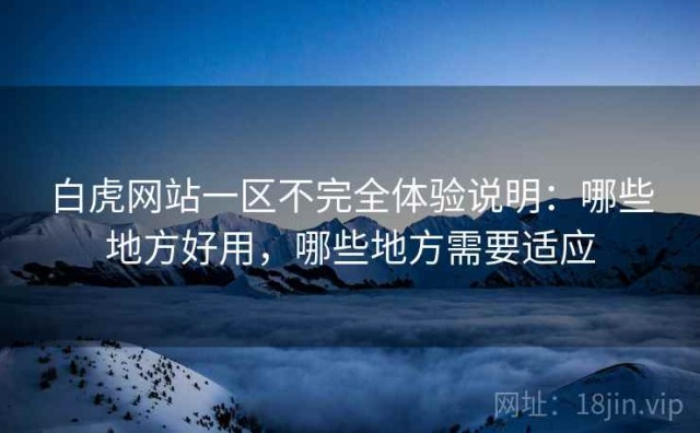 白虎网站一区不完全体验说明：哪些地方好用，哪些地方需要适应