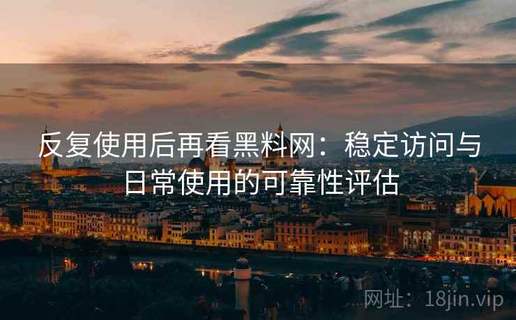 反复使用后再看黑料网：稳定访问与日常使用的可靠性评估