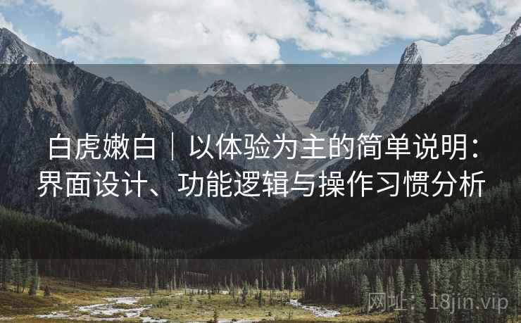 白虎嫩白｜以体验为主的简单说明：界面设计、功能逻辑与操作习惯分析
