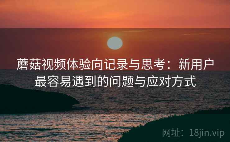 蘑菇视频体验向记录与思考:新用户最容易遇到的问题与应对方式 蘑菇视频体验向记录与思考:新用户最容易遇到的问题与应对方式